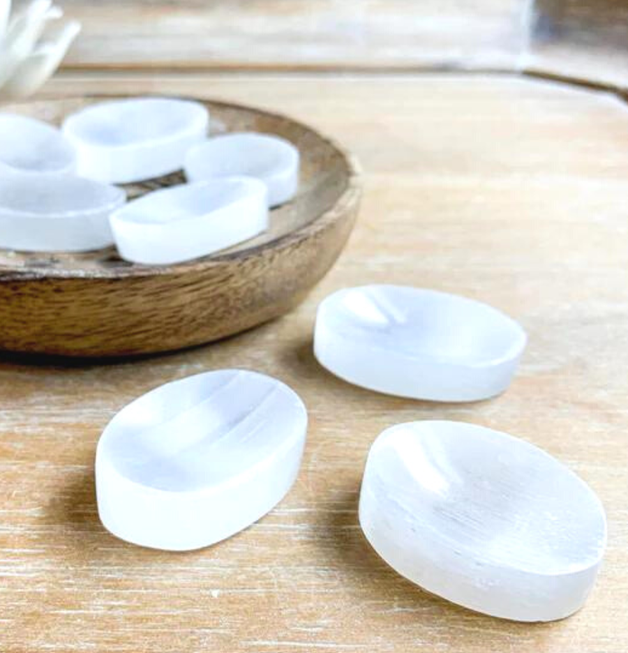 White Selenite Crystal Worry Stone