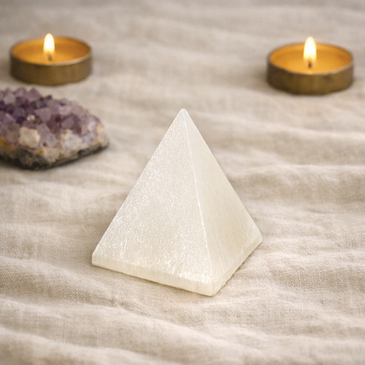 White Selenite Pyramid
