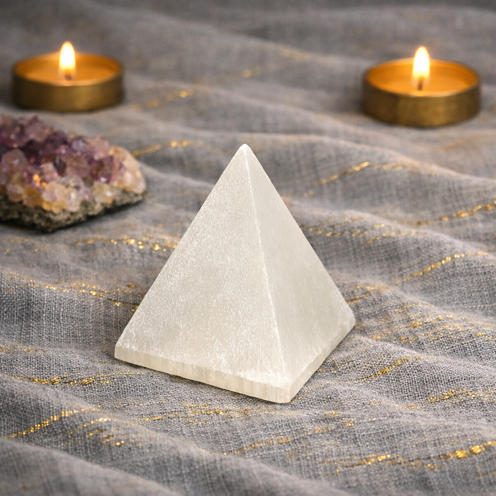 White Selenite Pyramid