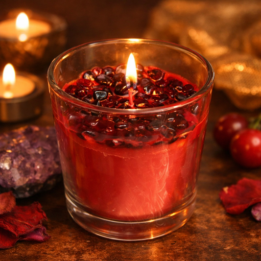 Sensual Goddess Ruby Crystal Candle