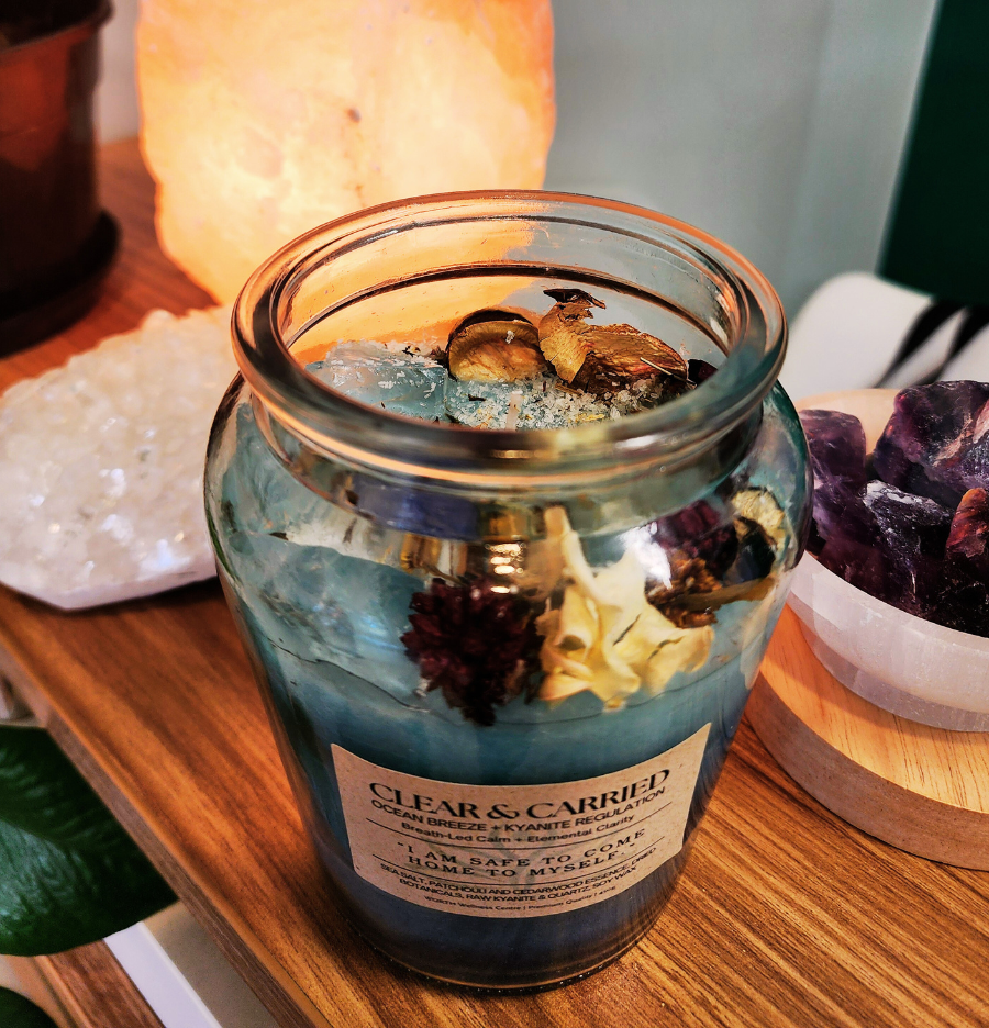 Clear & Carried Crystal Candle
