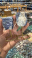 Raw Sodalite Crystals on Gold Stand - Crystal Display