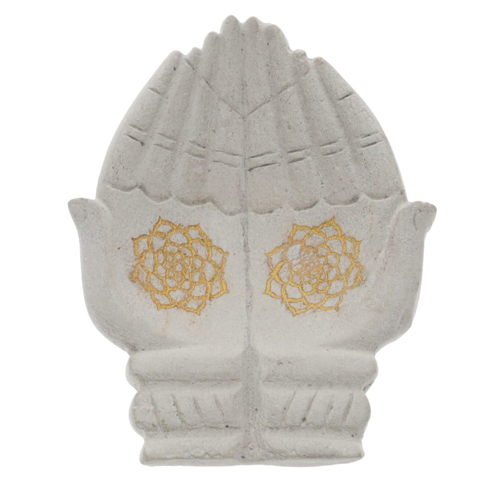 Stone Hands with Gold Lotus Print (15cm x 20cm)