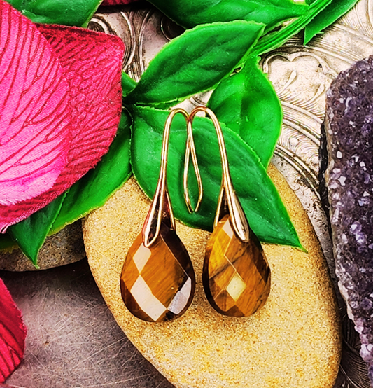 Tiger's Eye & Copper Earrings