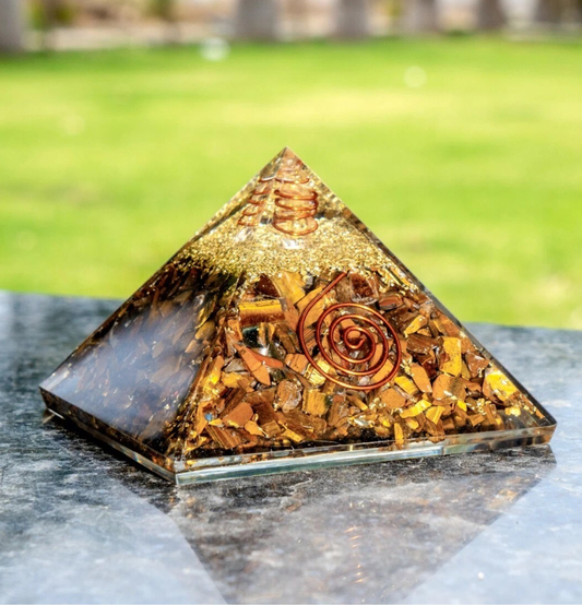 Tiger's Eye Orgonite Pyramid