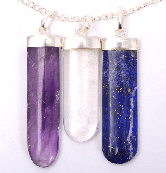 Crystal Tongue Pendant (Amethyst or Lapis Lazuli) - Spirit and Stardust
