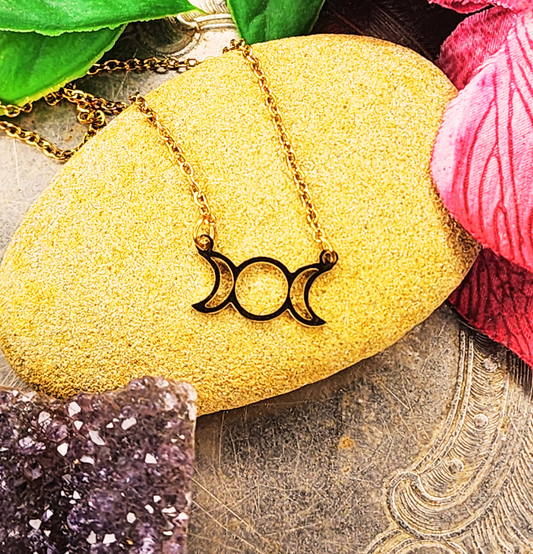 Triple Goddess Moon Necklace
