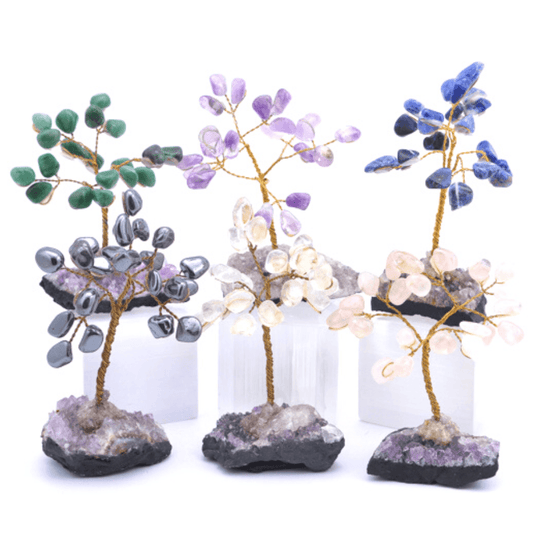 Mini Gemstone Tumble Tree With Crystal Base - Spirit and Stardust