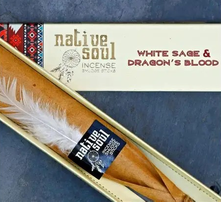White Sage and Dragon Blood Incense 15gms (10-12 Sticks) (Native Soul)