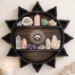 Sun & Moon Wooden Crystal Display Shelf