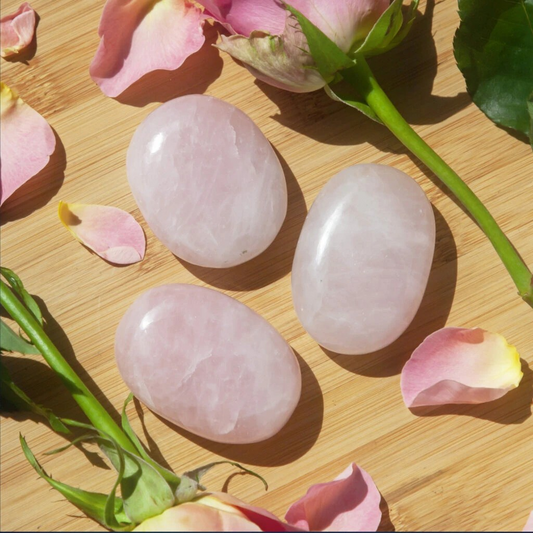 Rose Quartz Palm Stone For Love