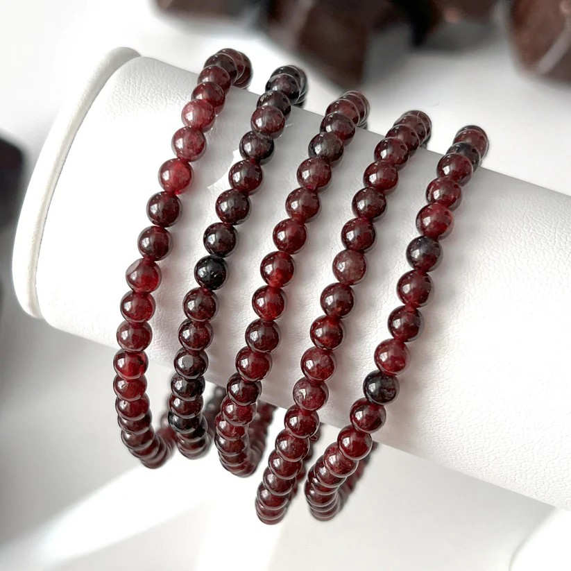 Garnet Bracelet For Sensuality (4mm Beads)