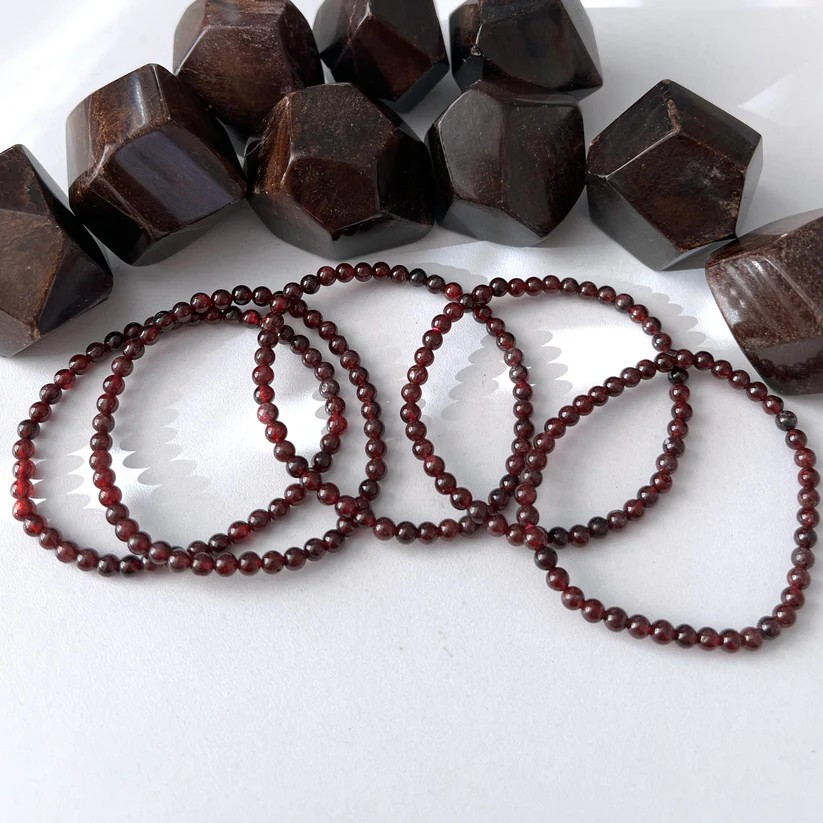 Garnet Bracelet For Sensuality (4mm Beads)