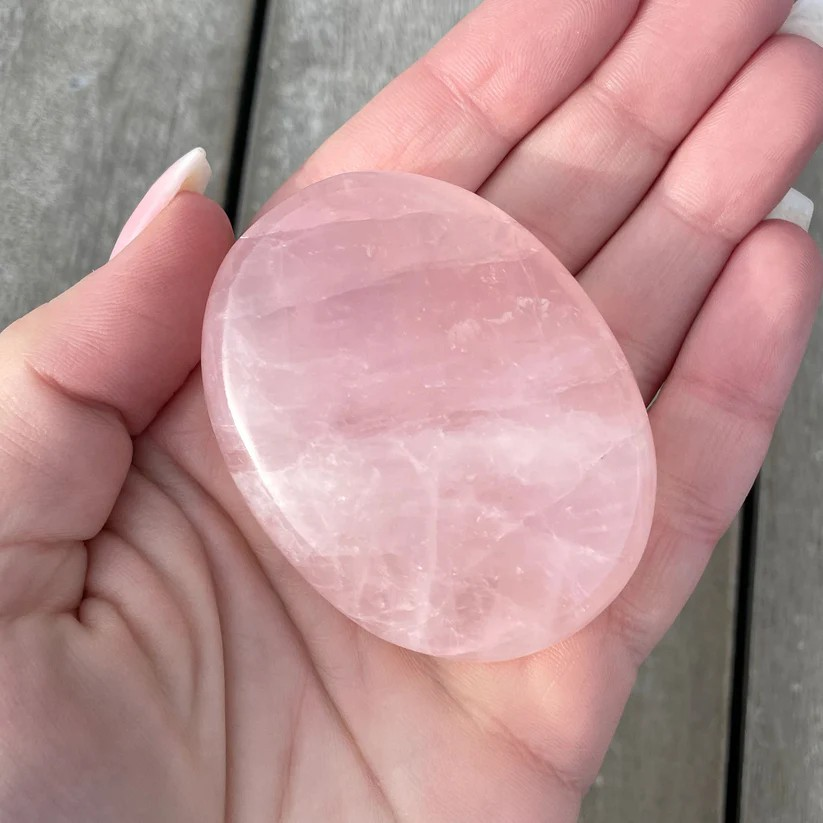 Rose Quartz Palm Stone For Love