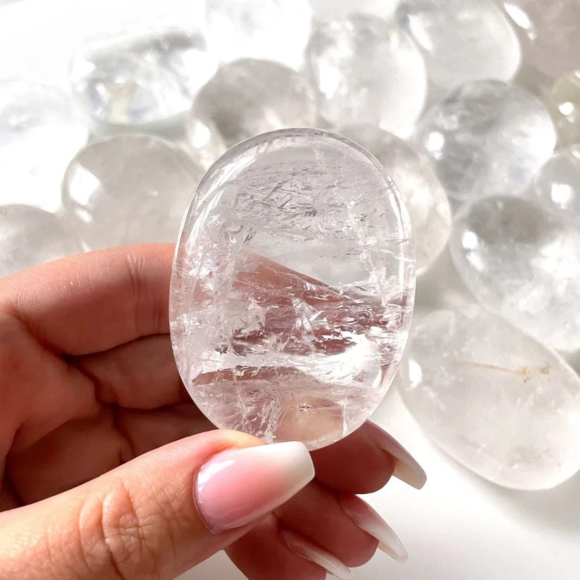 Clear Quartz Palm Stone For The Spirit