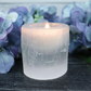 White Selenite Candle Holder