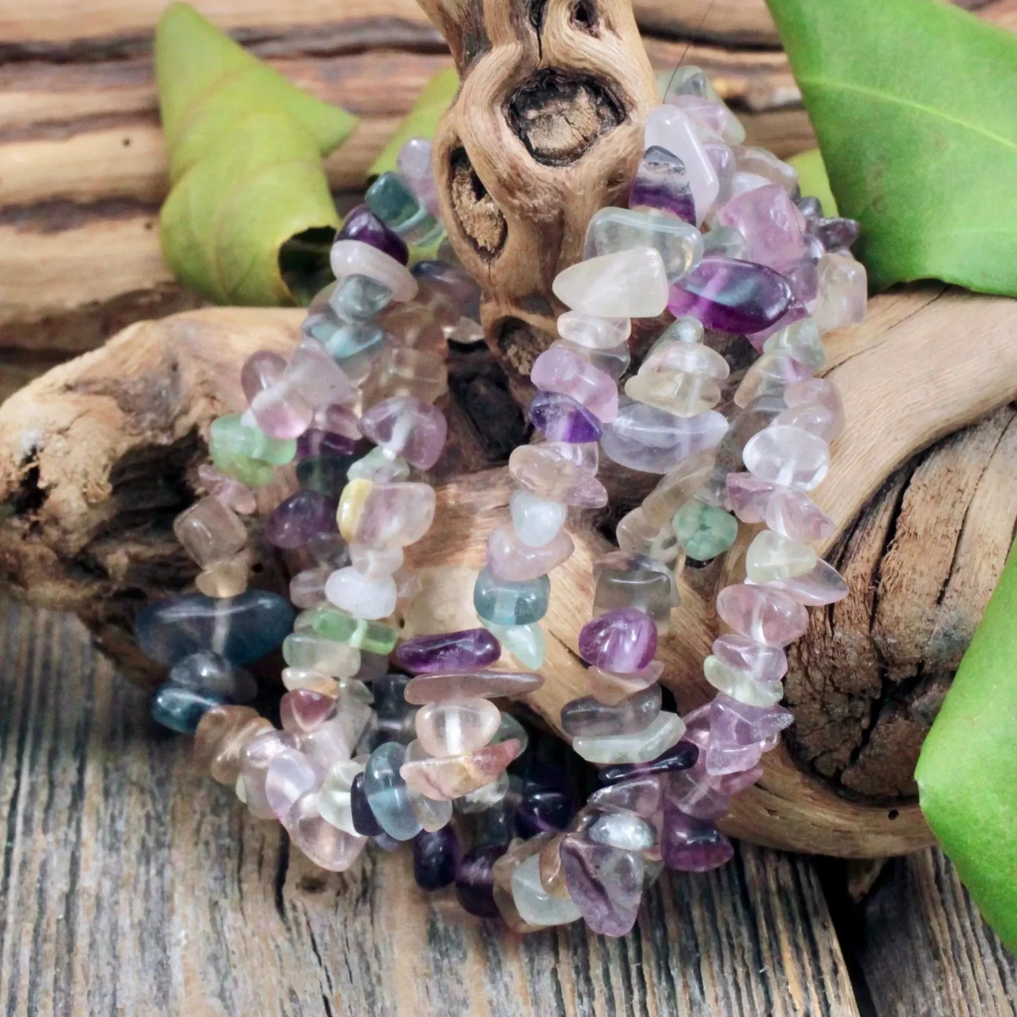 Fluorite Crystal Chip Bracelet For Positivity