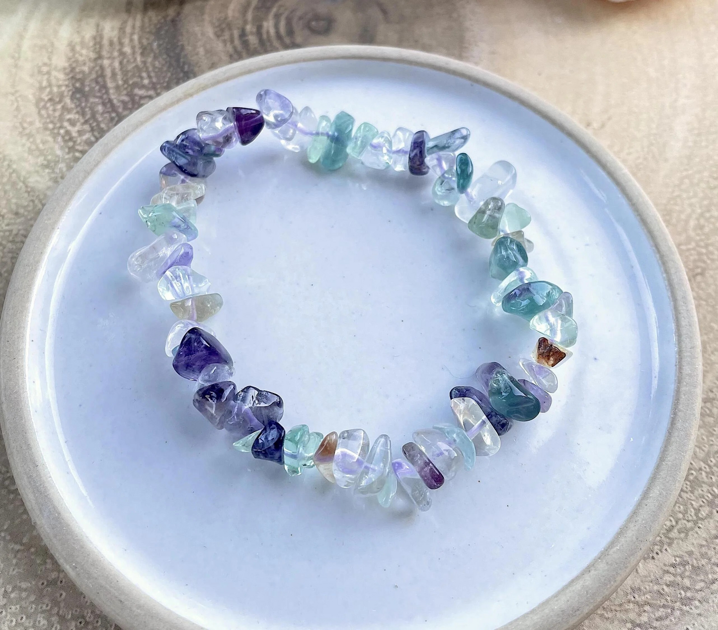 Fluorite Crystal Chip Bracelet For Positivity