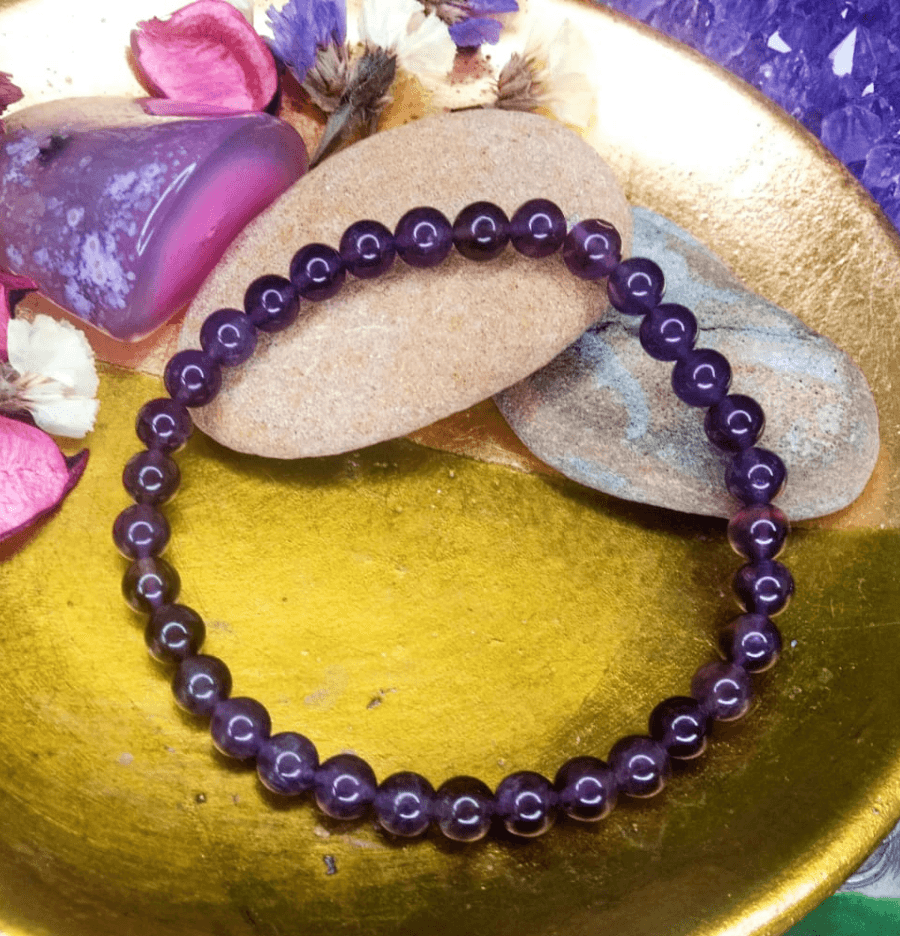 Amethyst Bracelet For Manifestation (6mm Beads) - Spirit and Stardust