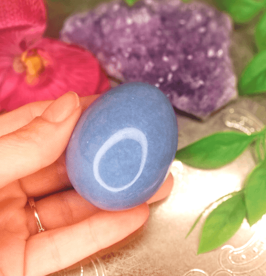 Angelite Crystal Egg - Spirit and Stardust
