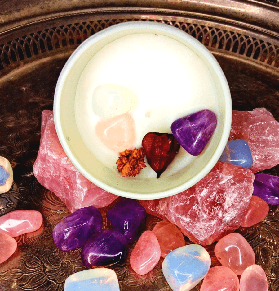 Anxiety and Stress Relief Healing Crystal Candle - Spirit and Stardust