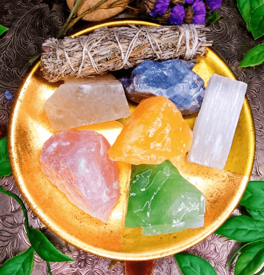Anxiety and Stress Relief Raw Crystal Healing Set in Gift Box - Spirit and Stardust