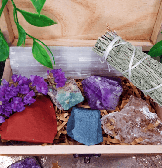 Aries Zodiac Raw Crystal Healing Set In Gift Box - Spirit and Stardust