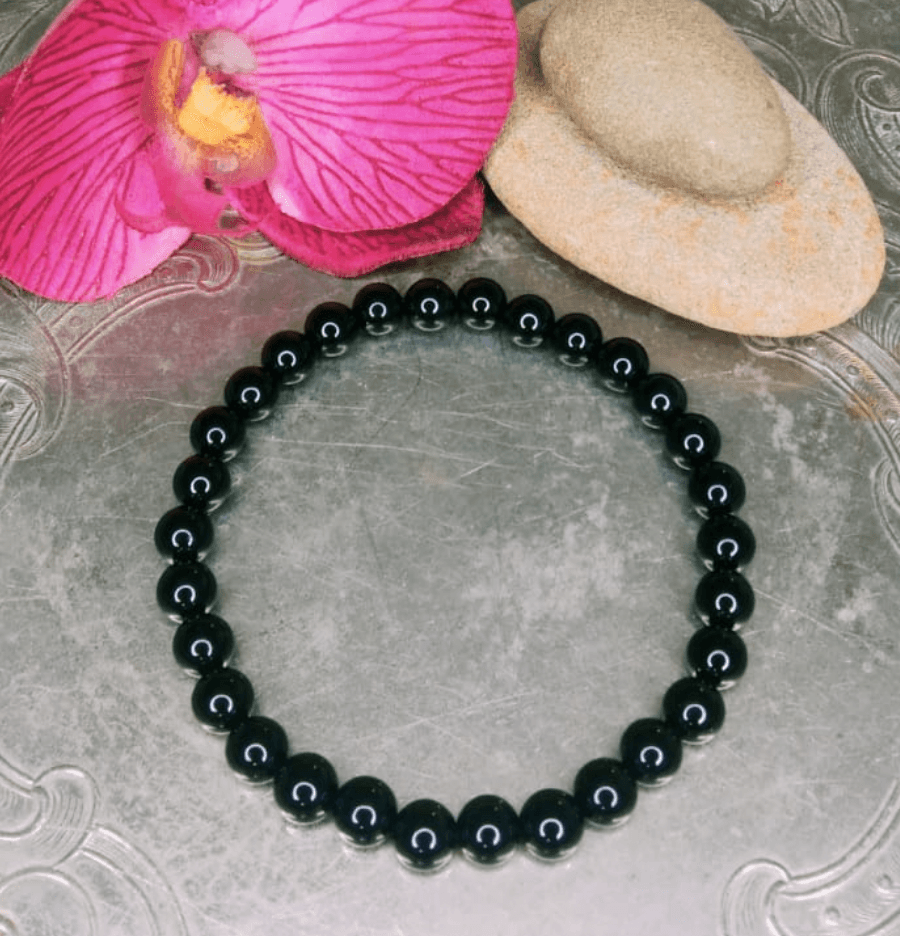 Black Obsidian Bracelet For Shadow Work (6mm Beads) - Spirit and Stardust