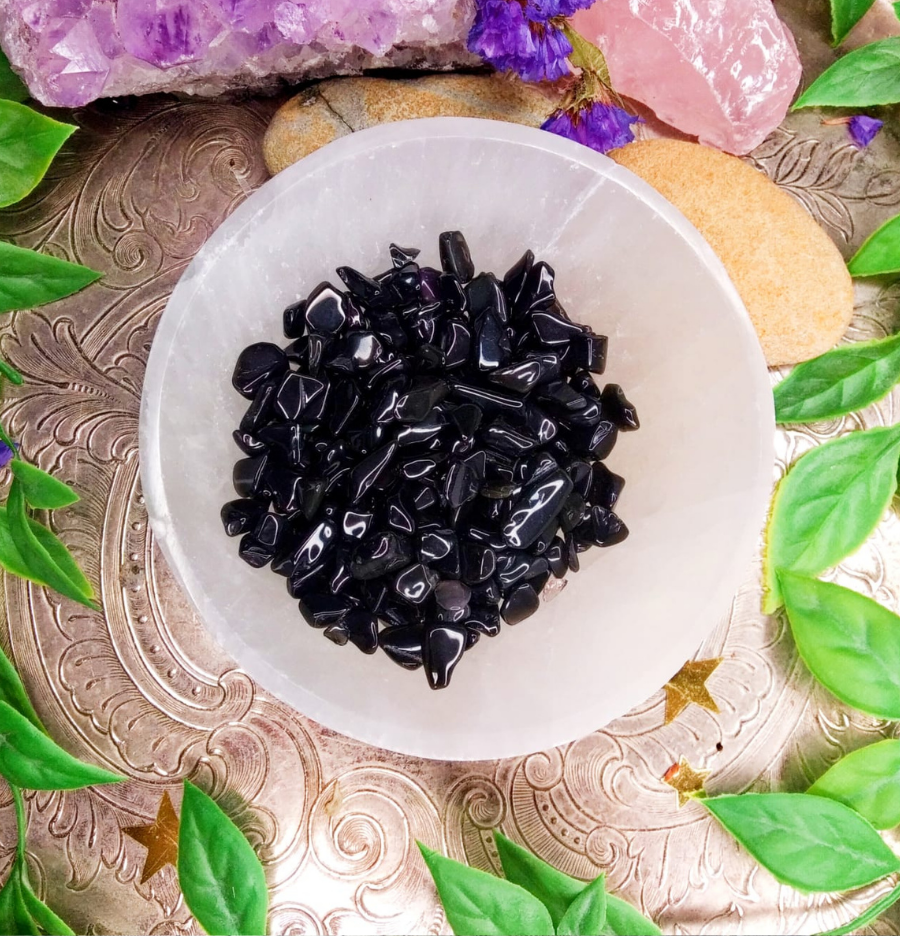 Black Obsidian Crystal Chips - 200 Grams (A Grade)