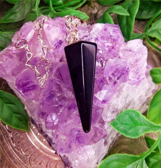Black Obsidian Hexagon Pendulum