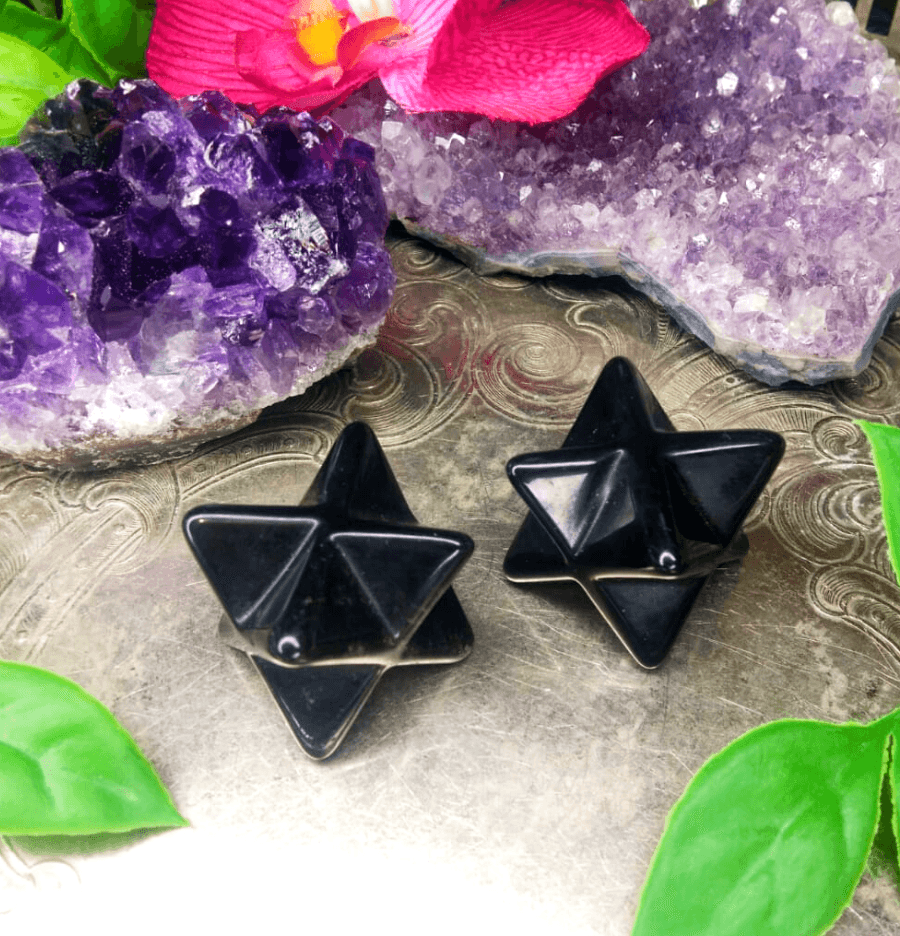 Black Obsidian Crystal Merkaba - Spirit and Stardust