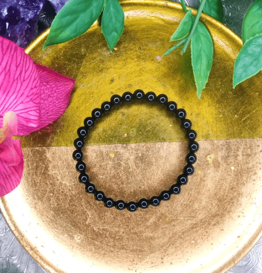 Black Onyx Bracelet For Negative Energy Protection (6mm Beads) - Spirit and Stardust