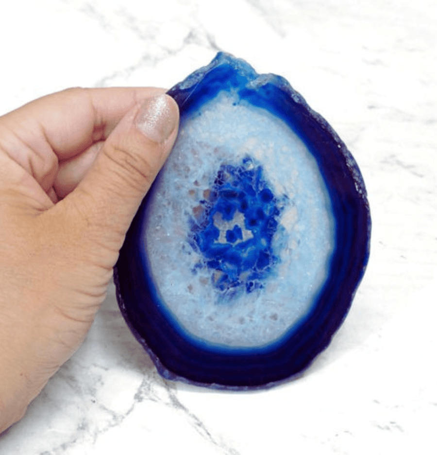 Blue Agate Sliced Coasters (Dyed) (Set of 4) - Spirit and Stardust
