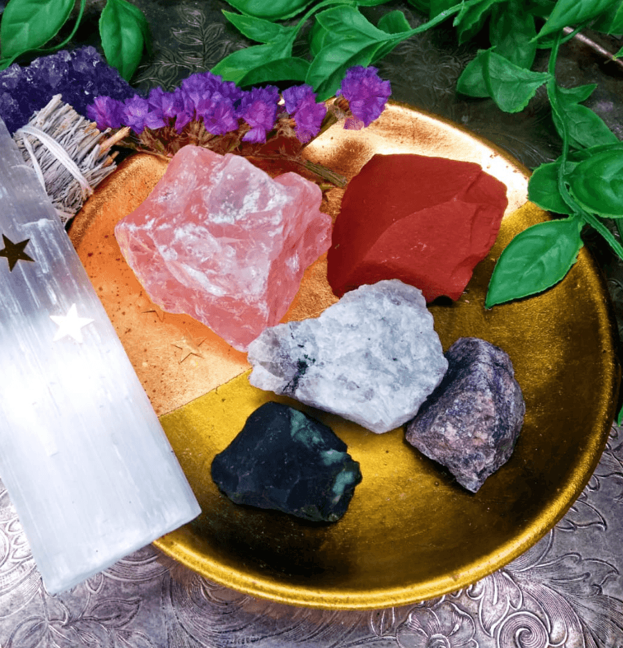 Cancer Zodiac Raw Crystal Healing Set In Gift Box - Spirit and Stardust