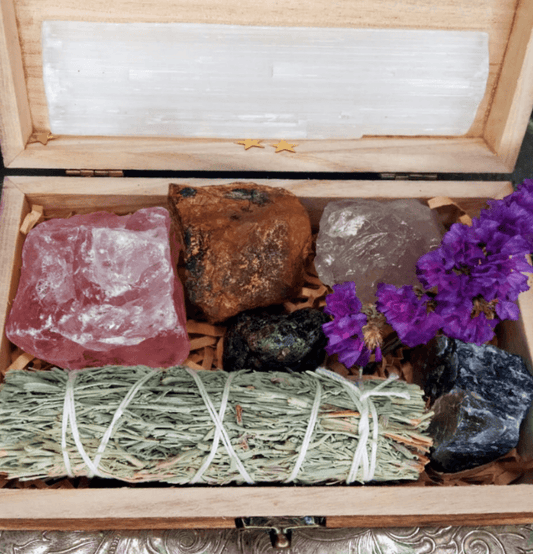 Capricorn Zodiac Raw Crystal Healing Set In Gift Box - Spirit and Stardust