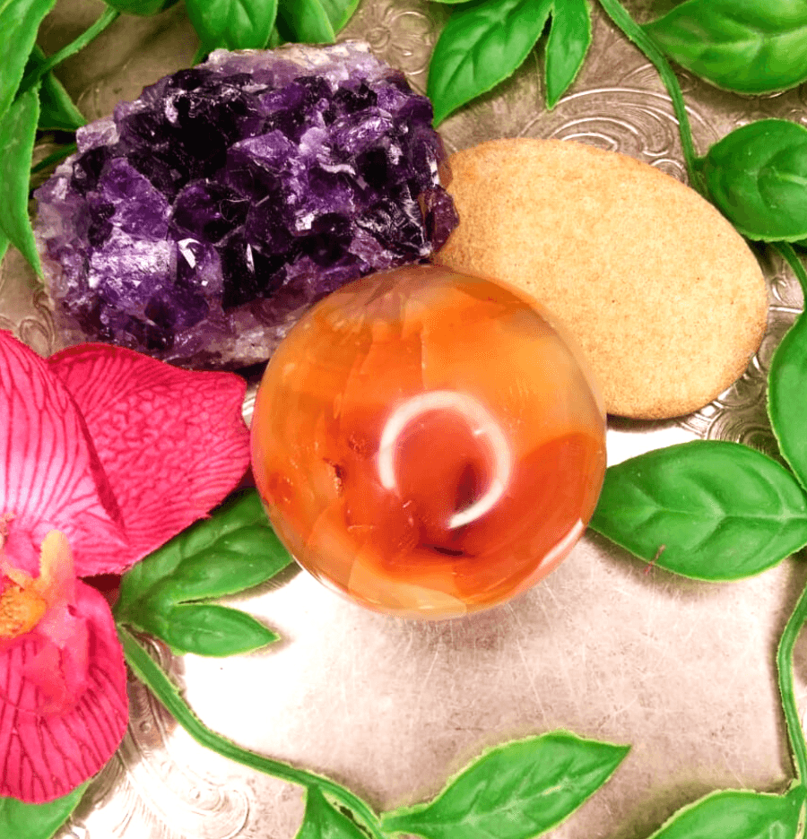 Carnelian Crystal Sphere - Spirit and Stardust