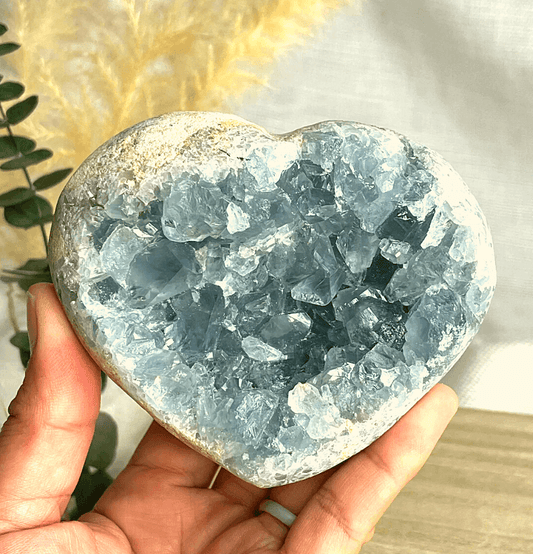 Celestite Cluster Heart - Spirit and Stardust