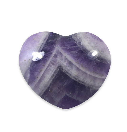 Chevron Amethyst Crystal Heart (3cm)