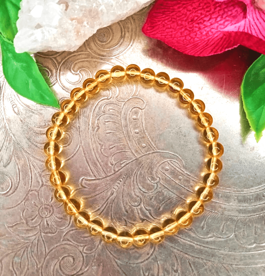Citrine Bracelet For Wealth (6mm Beads) - Spirit and Stardust