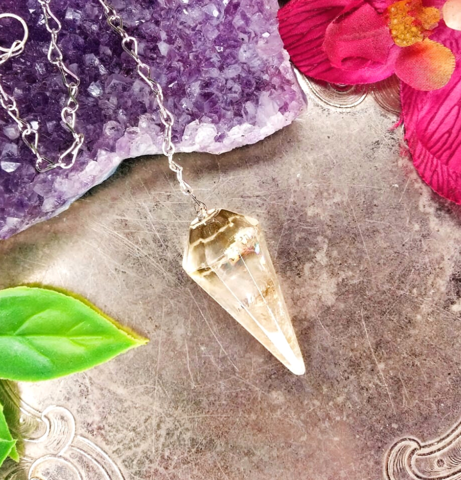 Natural Citrine Hexagon Pendulum - Spirit and Stardust