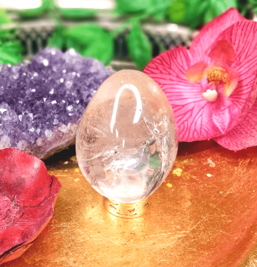 Clear Quartz Crystal Egg - Spirit and Stardust