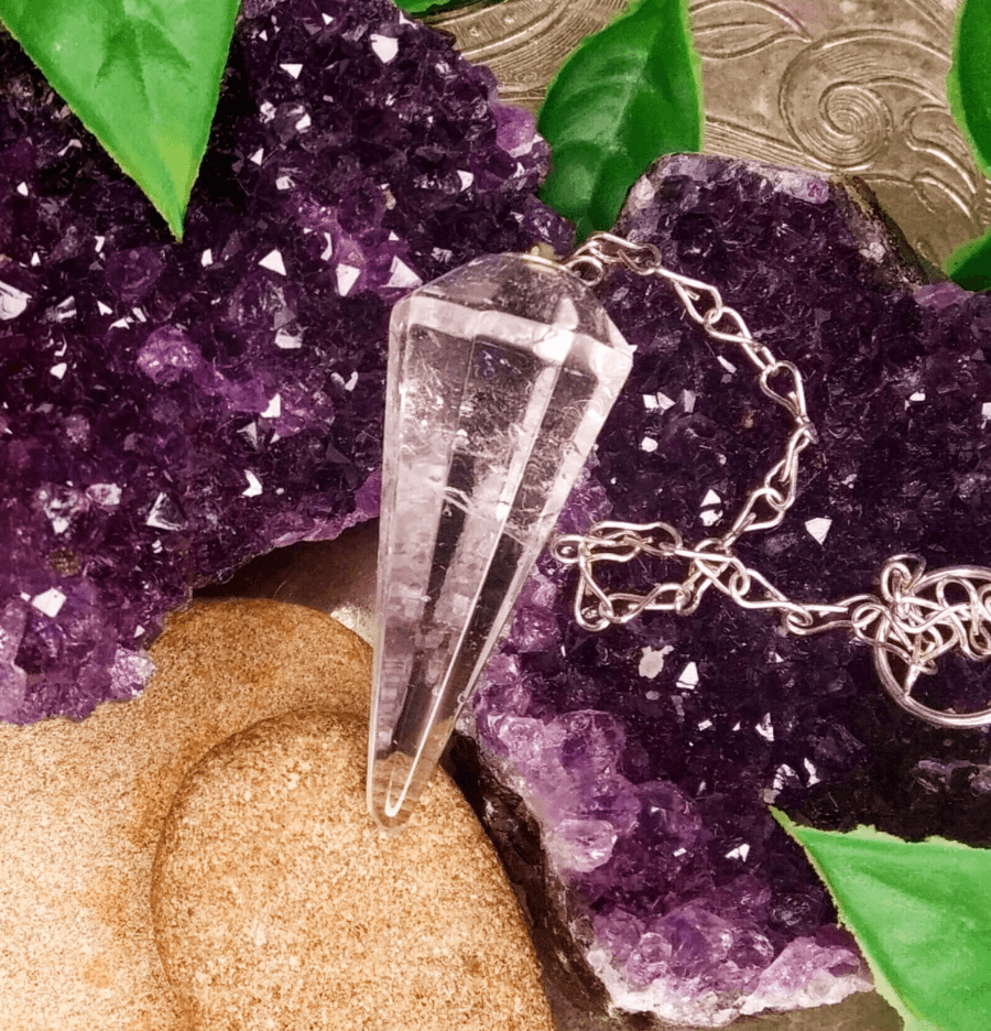 Clear Quartz Crystal Hexagon Pendulum - Spirit and Stardust