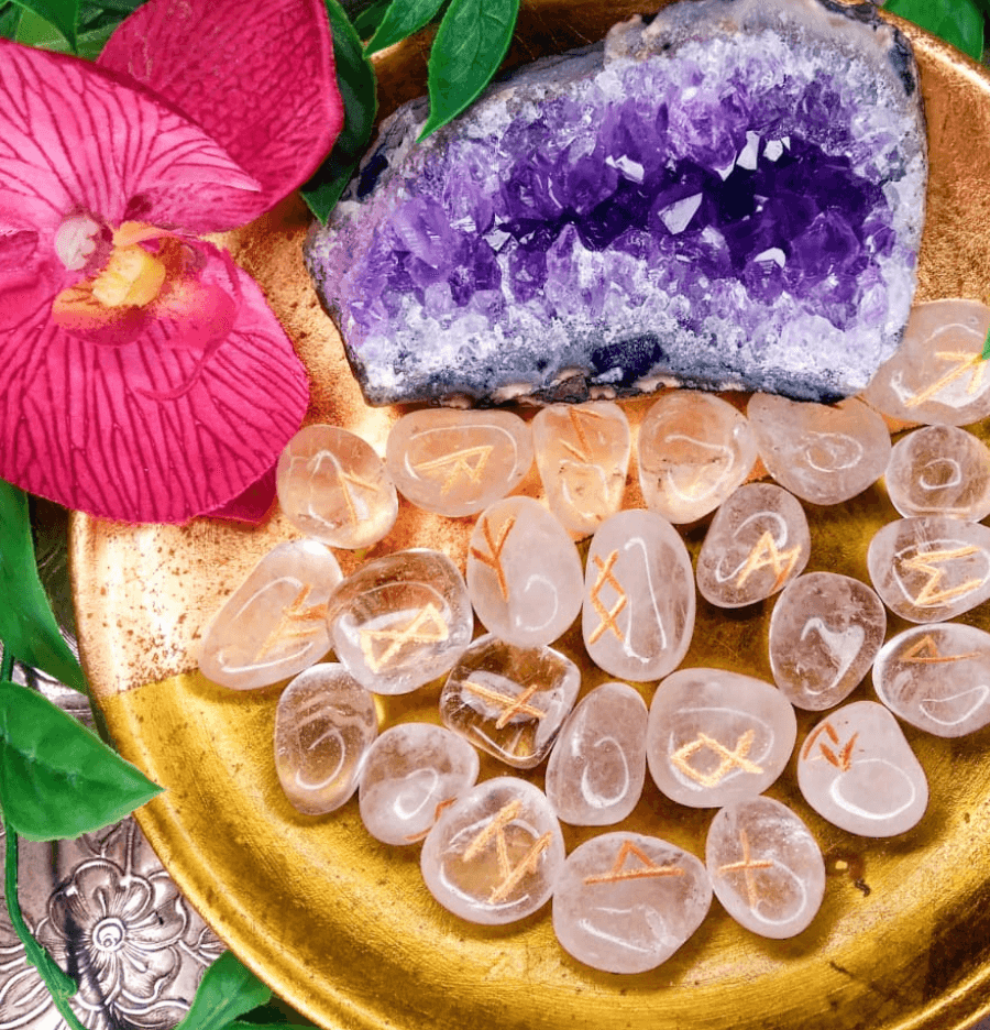 Clear Quartz Rune Set - Spirit and Stardust