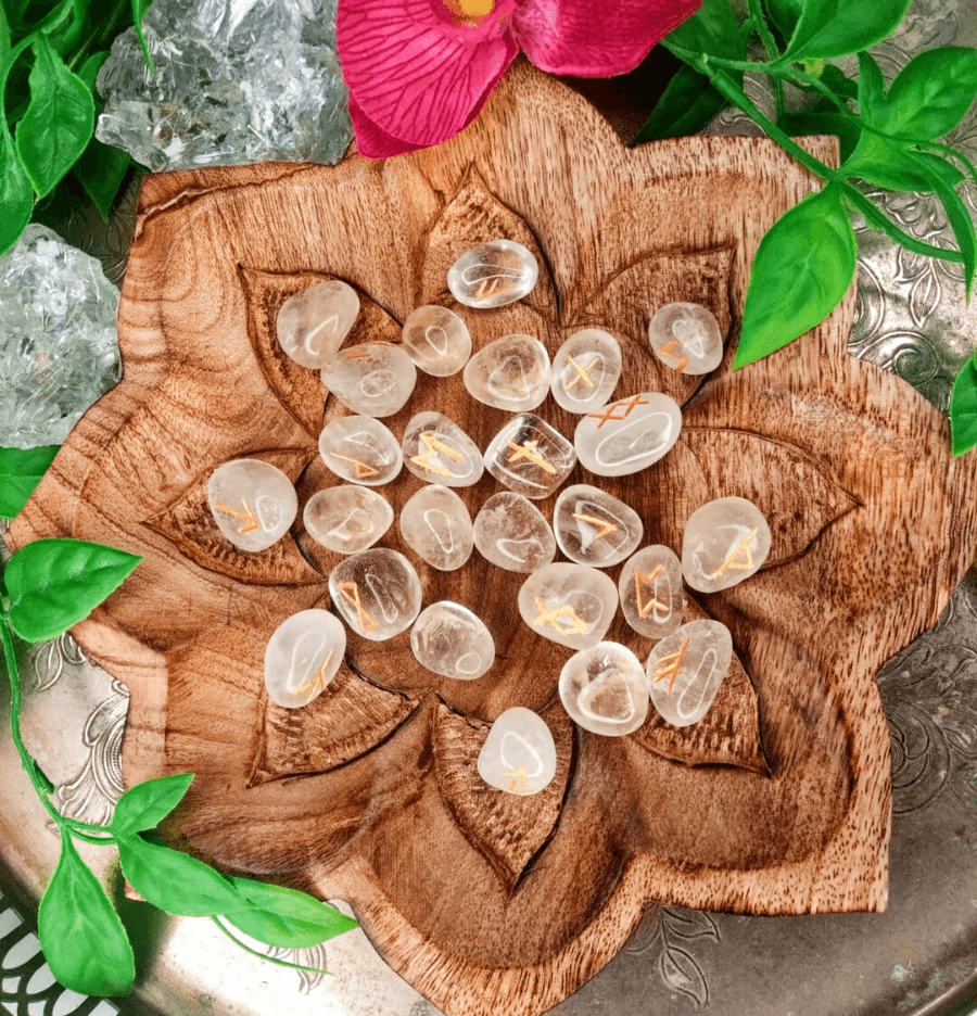 Clear Quartz Rune Set - Spirit and Stardust