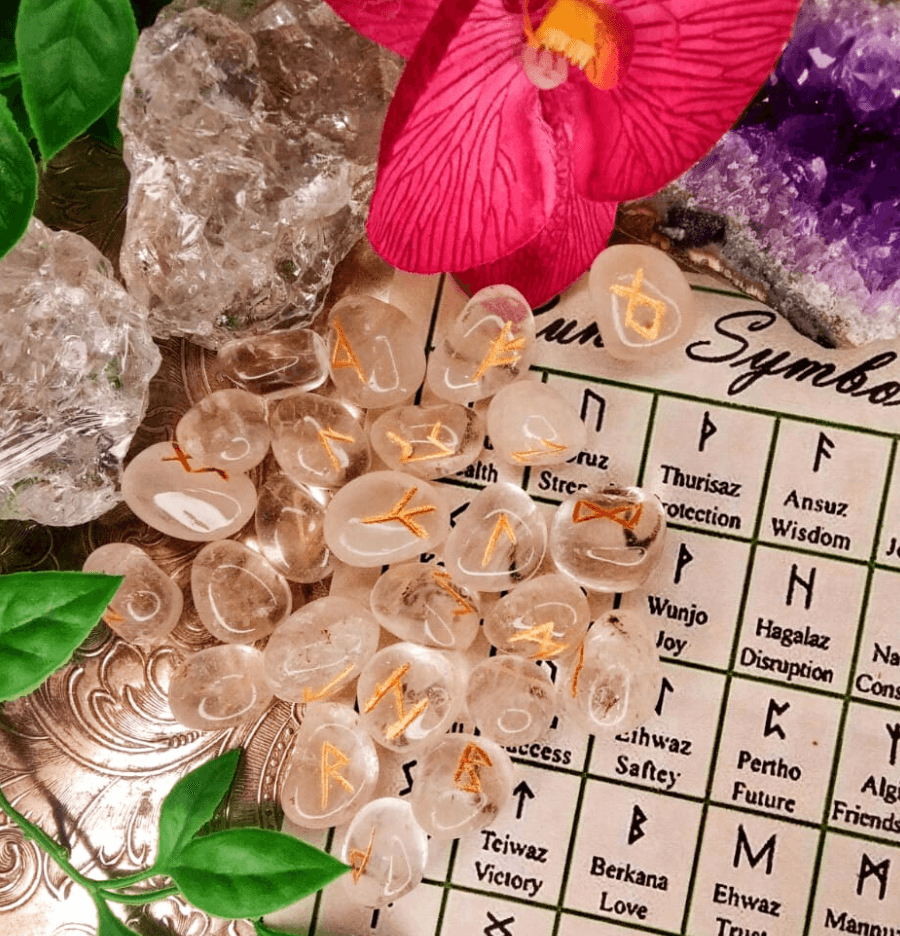 Clear Quartz Rune Set - Spirit and Stardust