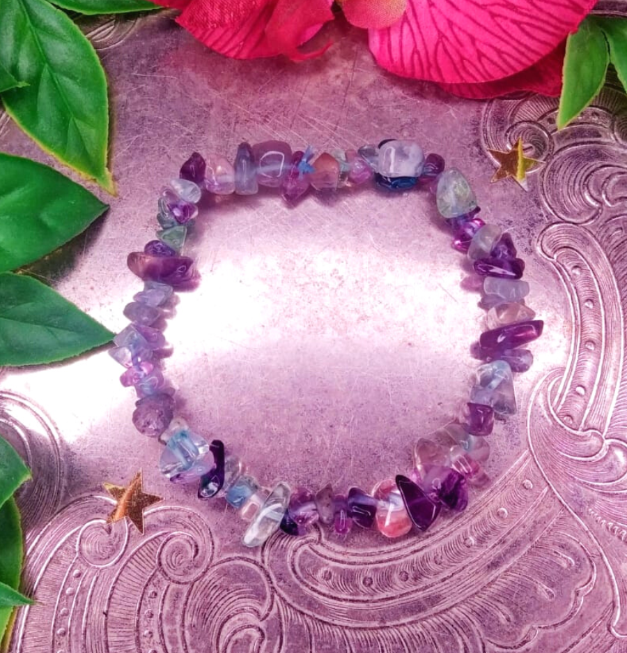 Fluorite Crystal Chip Bracelet For Positivity