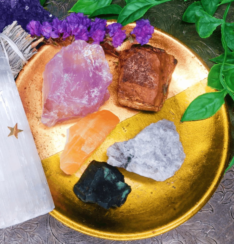 Gemini Zodiac Raw Crystal Healing Set In Gift Box - Spirit and Stardust