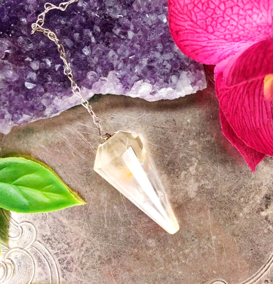 Golden Healer Crystal Hexagon Pendulum - Spirit and Stardust