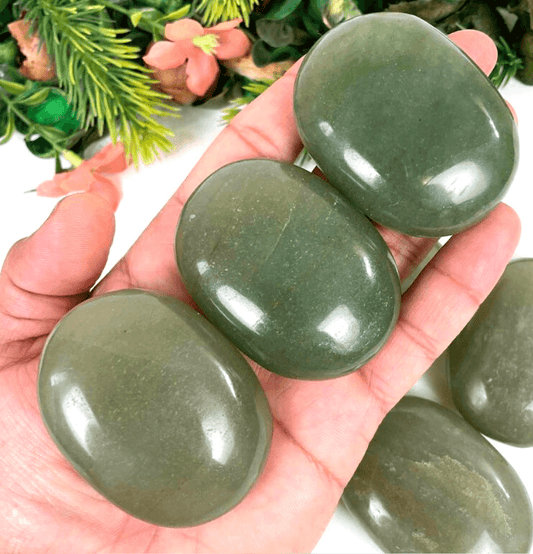 Green Aventurine Palm Stone For Luck - Spirit and Stardust