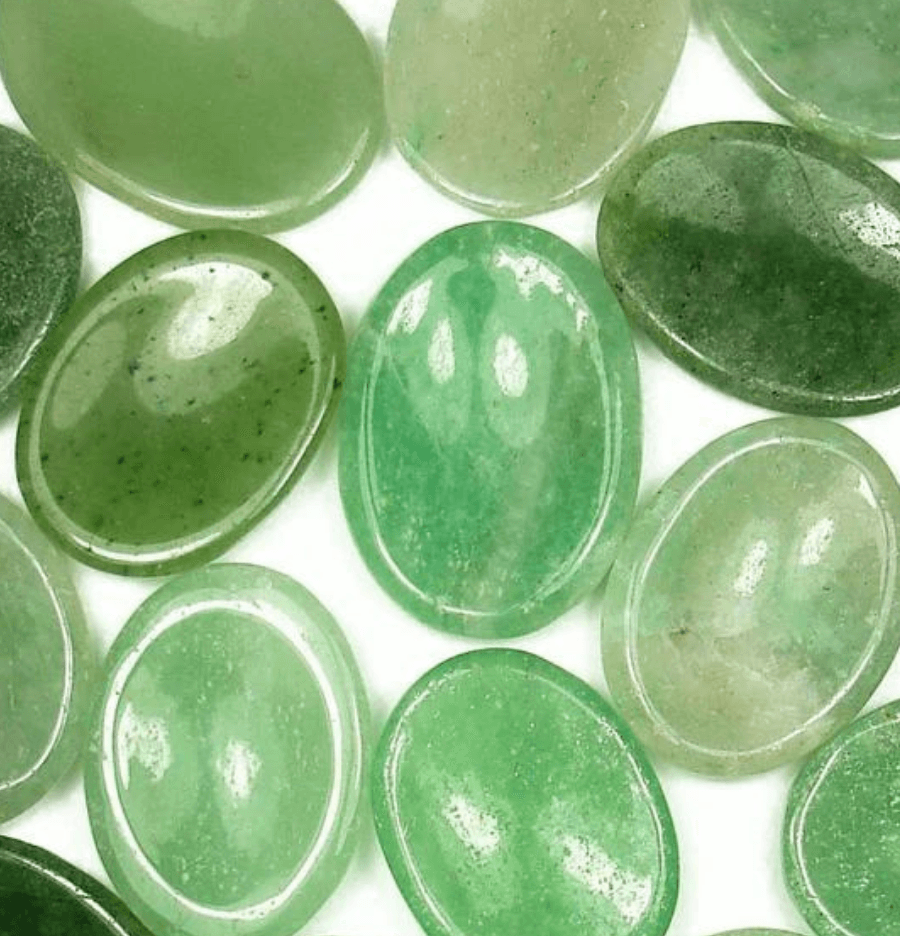 Green Aventurine Crystal Worry Stone - Spirit and Stardust